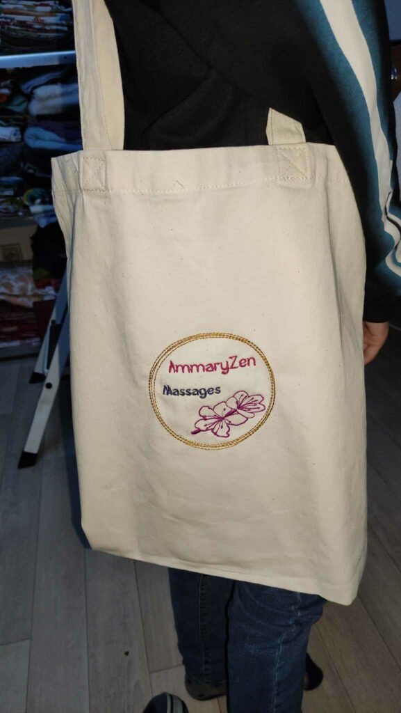 totebag pour les accessoires du massage amma assis